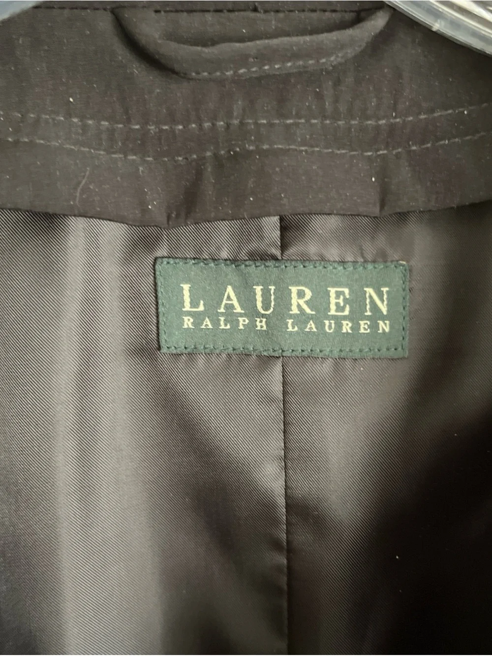 Ralph Lauren Trench Coat Preppy Waterproof Black Hidden Buttons Men’s 54 Regular